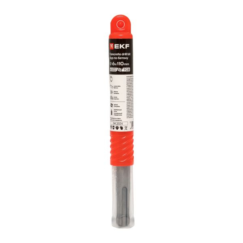 Бур по бетону SDS-plus 6x110 мм (4 резца) EKF Professional
