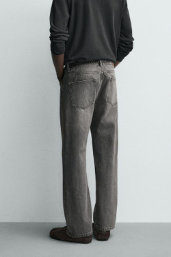 ZARA ДЖИНСЫ REGULAR FIT, СЕРЫЙ
