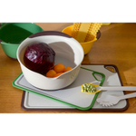 Доска разделочная из пшеничного волокна homi, 36х25 см, светло-серая с зеленым кантом