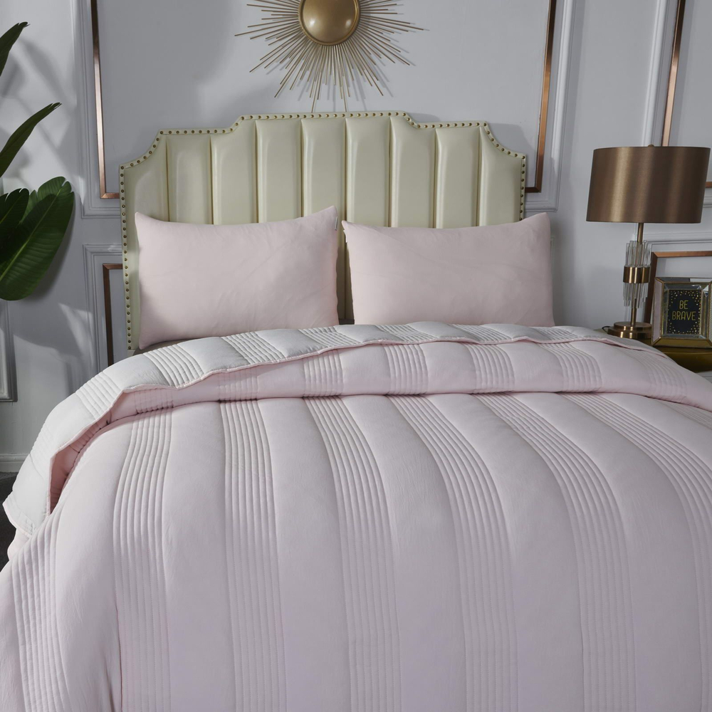 Покрывало 160х220 и наволочка 50х70 Sofi De MarkO Саломея светло-розовое