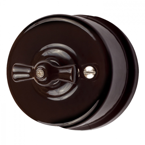 Выключатель 1кл. перекрестный, керамика, цвет коричневый B1-203-02