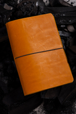 Блокнот из кожи на резинке А6 с тетрадями Orange