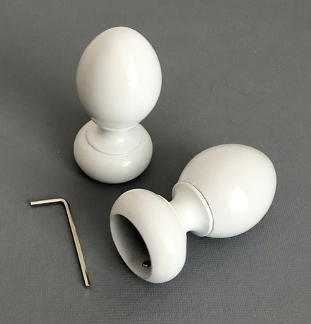 Наконечники "Адель" для кованых карнизов d25 мм, цвет белый глянец