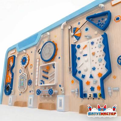 Детская интерактивная стена «Технолаб», с механическими маршрутами