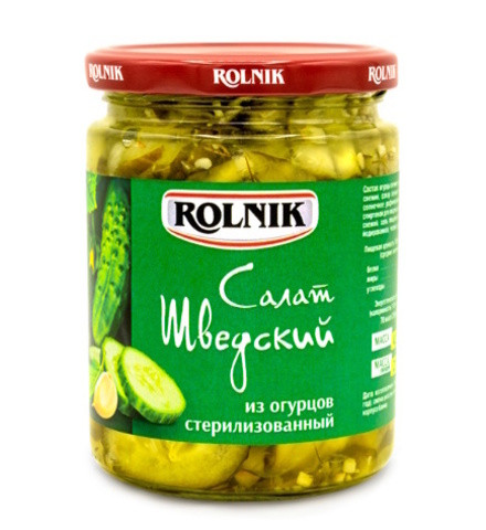 Салат "Шведский" из огурцов 420г Рольник
