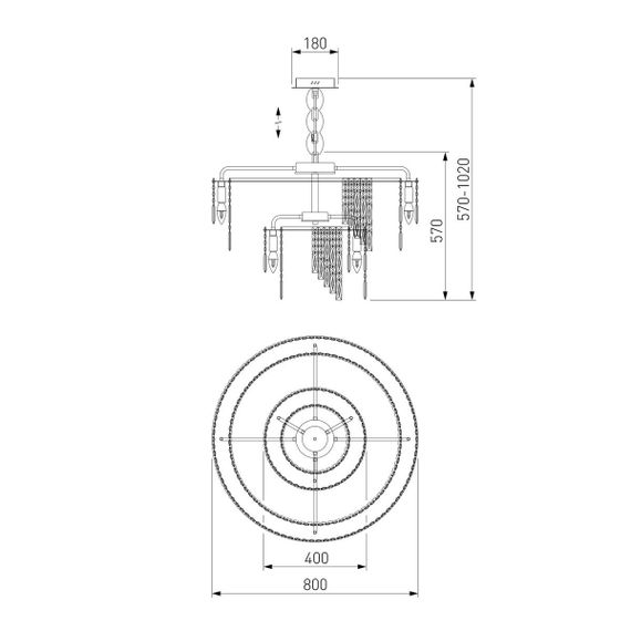 Подвесная люстра Eurosvet Blitz 60160 хром/ прозрачный хрусталь Strotskis