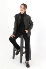 Джемпер для девочки Бомбер-1 Виотекс ТЁМНО-СЕРЫЙ