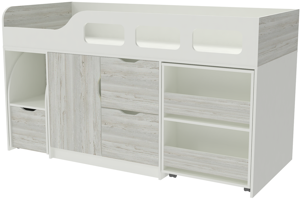 Кровать-чердак КарИВи Астра 8 Белый  Винтерберг