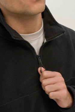 Толстовка КУЛЬТУРА "HALF ZIP FLEECE", черный