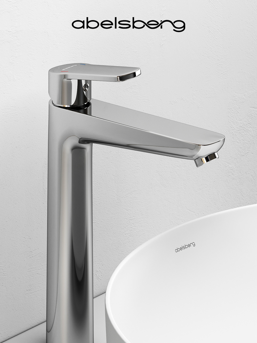 Смеситель для раковины Abelsberg Lineara UNF23509CH высокий, глянцевый хром