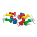 Кнопки канцелярские силовые игла 12 мм, 40 штук, DLOFFICE, набор разноцветных кнопок с пластиковой шляпкой для пробковой доски и гипсокартона