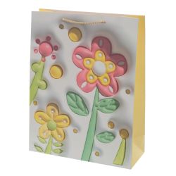 GAEM Пакет подарочный L (бумага 210г/м2, блок микс 12шт), L31 W12 H40 см, 4в.