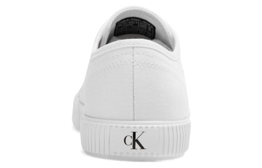 CALVIN KLEIN fabric fashion round head lace-up low-top sneakers women's white