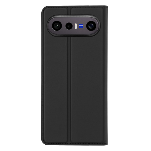 Чехол книжка из кожи черного цвета для Vivo X300 FE 5G (S50 Pro mini), серия Skin Pro Series от Dux Ducis
