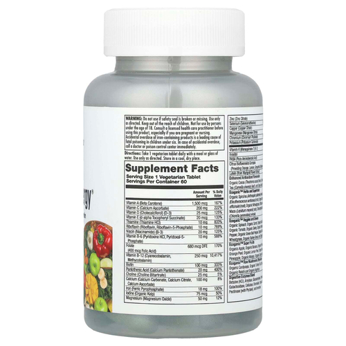 KAL, Enhanced Energy®, мультивитамины из цельных продуктов, 60 растительных таблеток