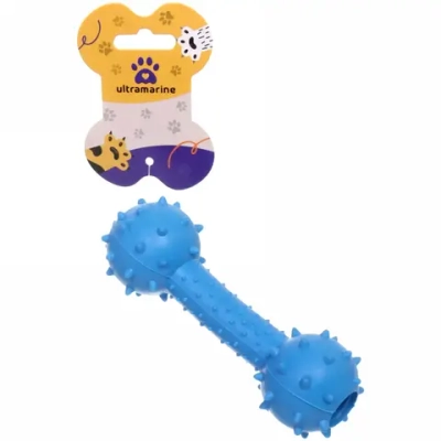 Игрушка для собаки «Bubble gum-Гантель» 14см цвет голубой Ultramarine