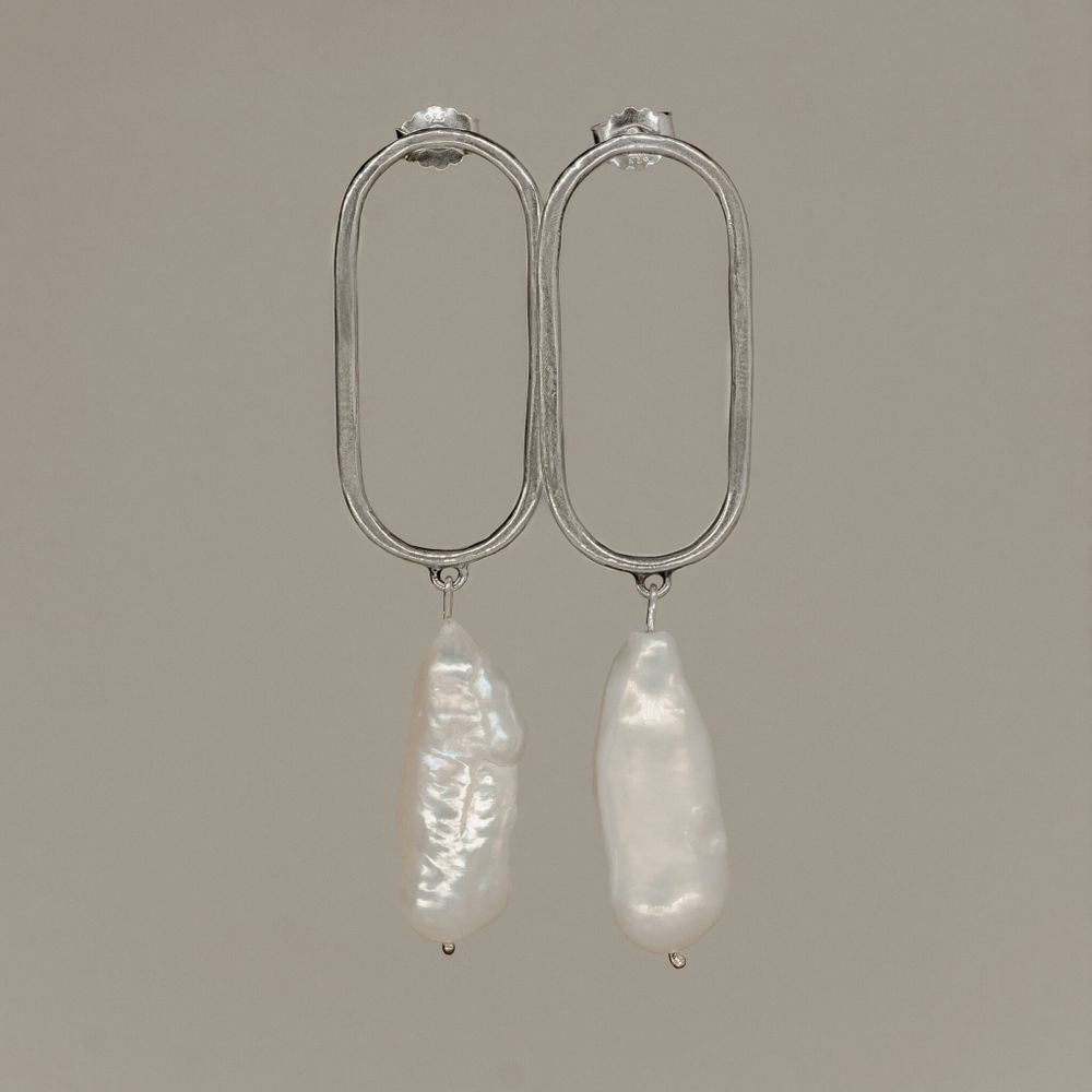 Серьги Oval с жемчугом