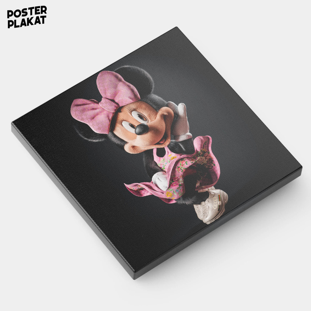 Картина Мини Маус / Minnie Mouse в Gucci, Уолт Дисней, холст с печатью на подрамнике, интерьерная, Постер Плакат