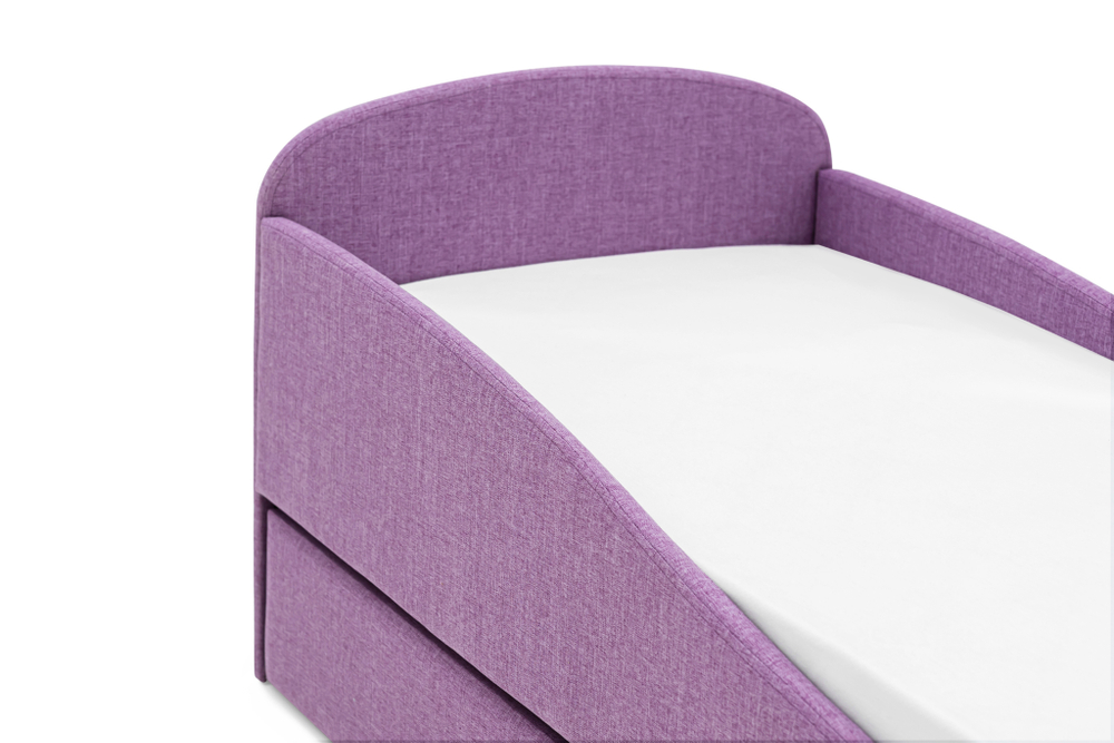 Детская мягкая кровать с ящиком Бельмарко Letmo черничный мусс рогожка