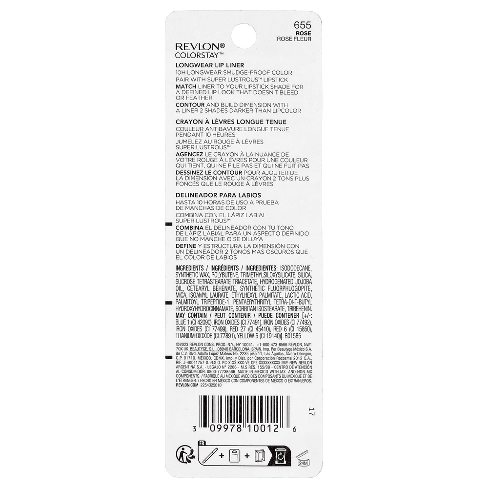 Revlon, Colorstay™, стойкий карандаш для губ, оттенок 655 розовый, 0,28 г (0,01 унции)