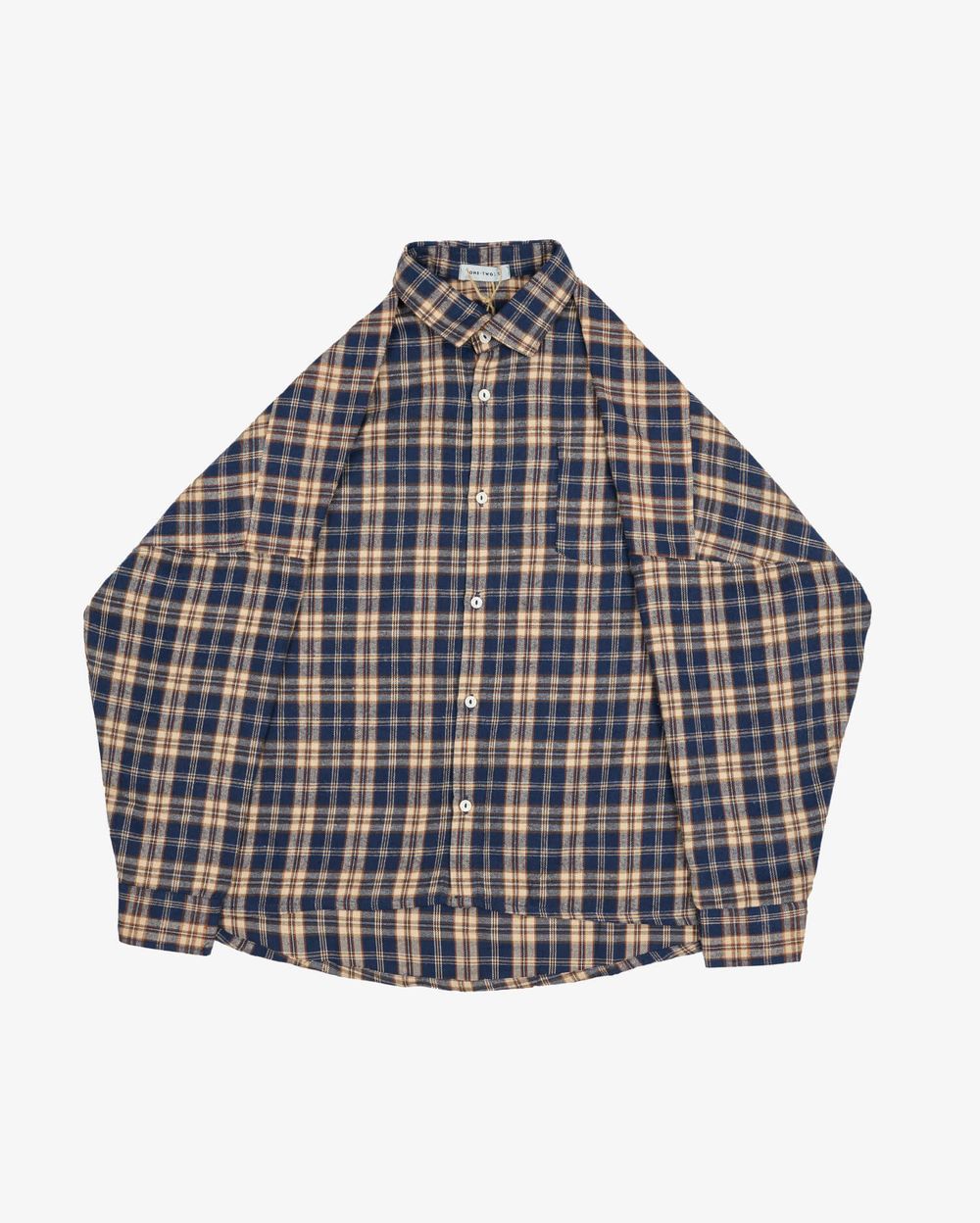 Рубашка One Two Cowboy Basic 8 в клетку темно-синяя