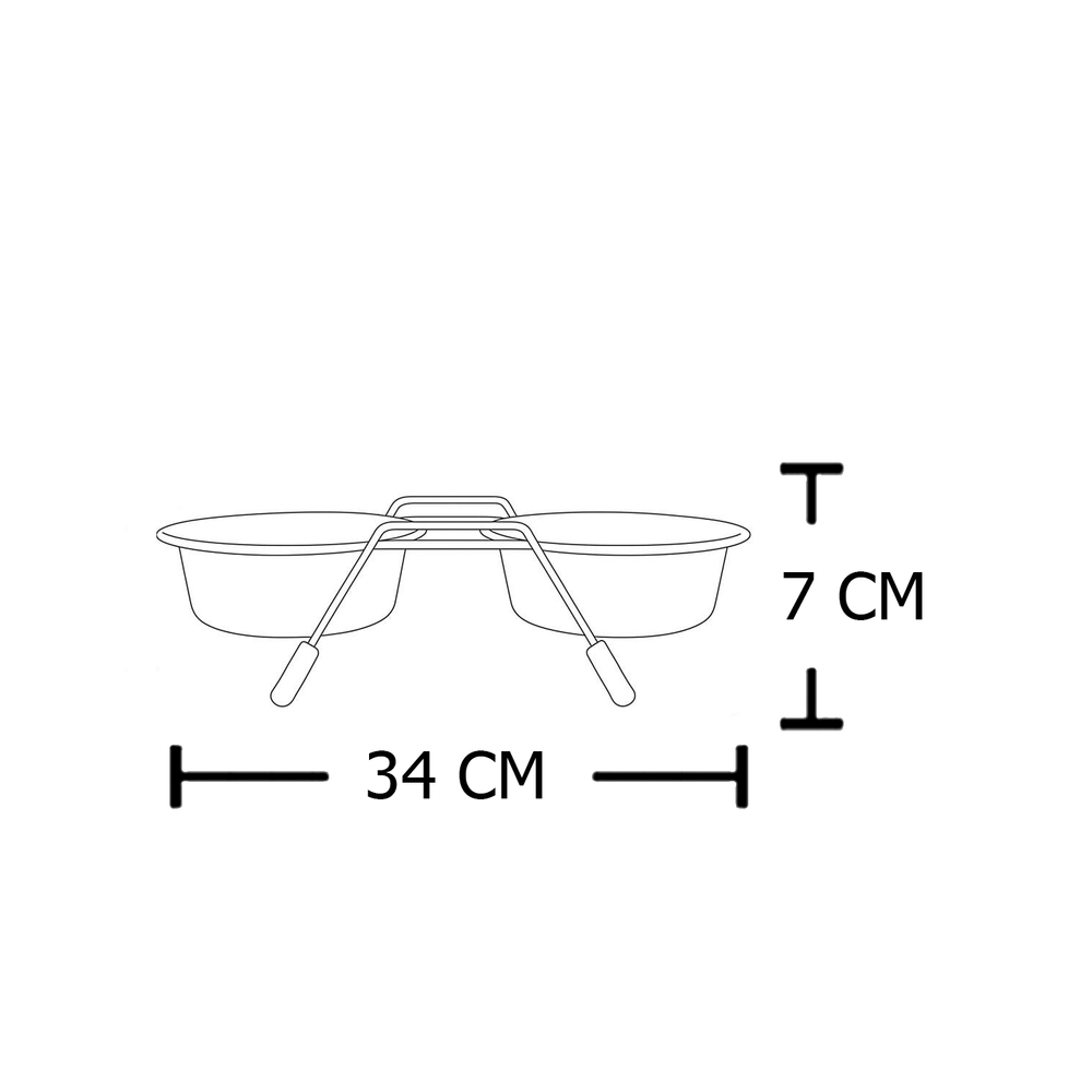 Набор "efox" из 2 мисок на подставке из нержавеющей стали.