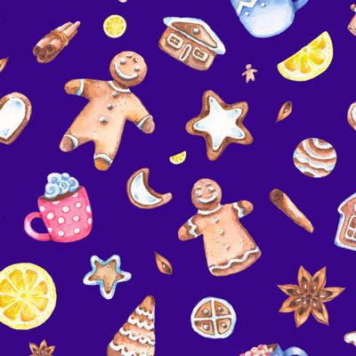 Имбирное печенье (на фиолетовом)