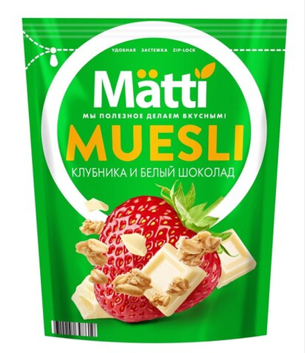 Мюсли Matti клубника и белый шоколад
