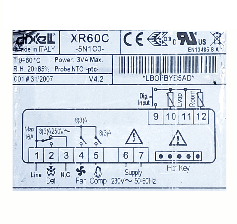 Контроллер Dixell XR60C 5N1C0 c 2-мя датчиками