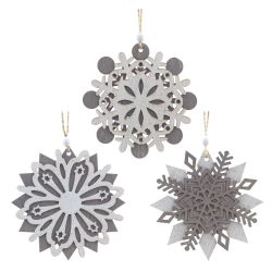 GAEM Украшение новогоднее "Снежинка", L10 W10 H22 см, 3в.