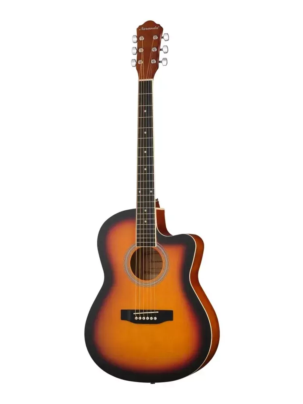Naranda HS-3911-3TS Акустическая гитара 39", с вырезом. Верхняя дека: липа. Нижняя дека и обечайка: липа. Цвет санберст матовый.