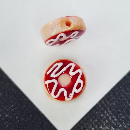 Бусина лэмпворк, пончик с глазурью, р-р 15мм, штучно