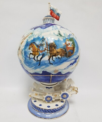 Элитный фарфоровый штоф Глобус Новый Год