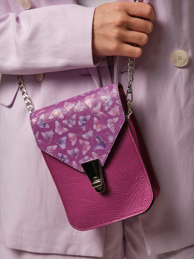 Сумка замшевая кросс-боди розовая