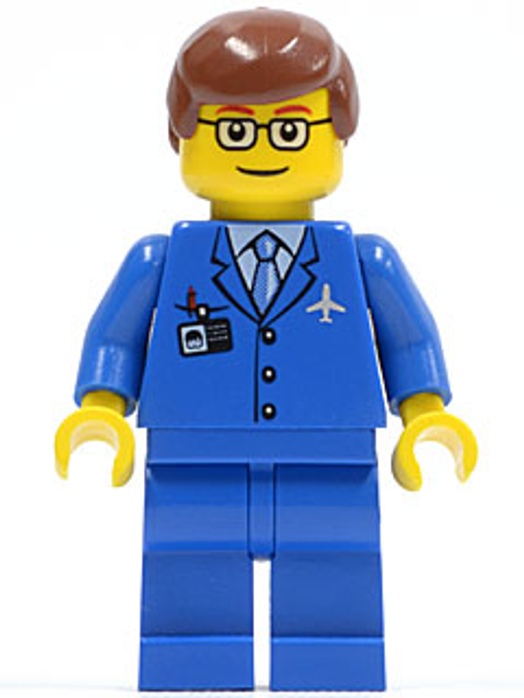 Минифигурка LEGO Air035 Аэропорт — синий пиджак и галстук