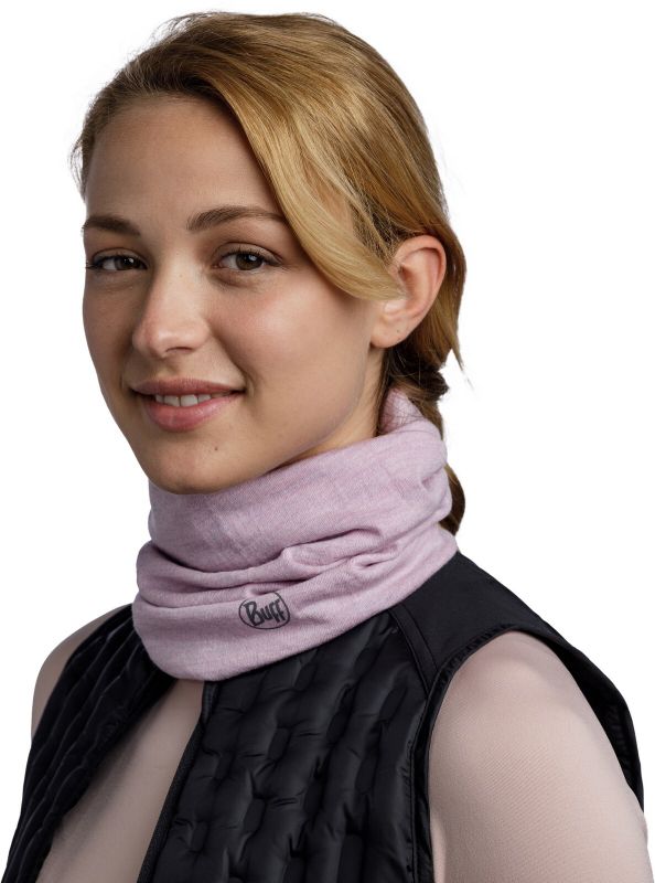 Шерстяной шарф-труба Buff Merino Midweight Melange Lilac Sand Фото 3