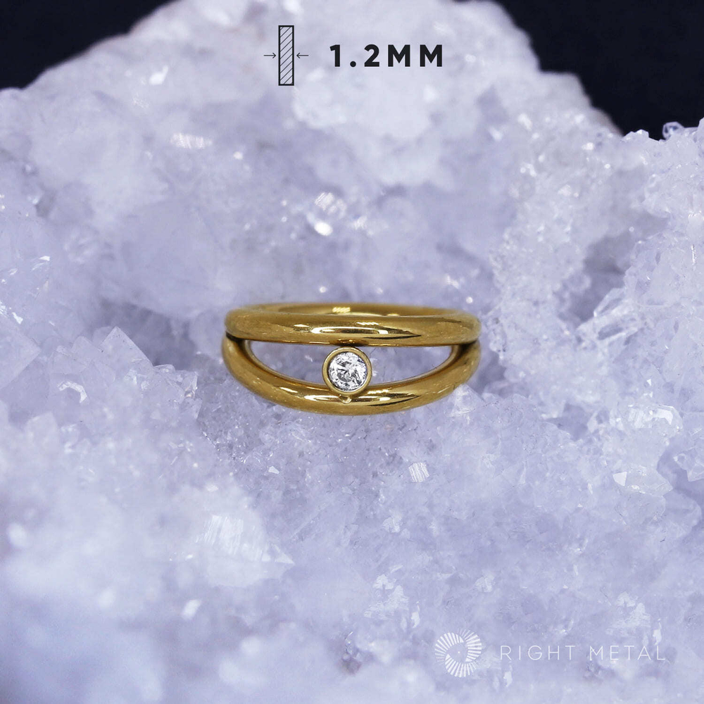 Кликер One Stone Crystal PVD Yellow 1.2мм