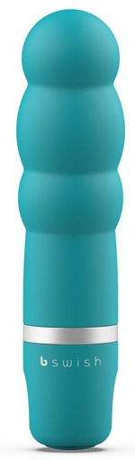Бирюзовый рельефный мини-вибратор Bcute Classic Pearl - 10 см. (Цвет: бирюзовый)