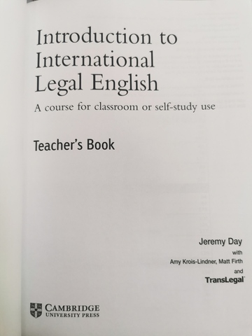 Introduction to International Legal English Teacher's Book (Книга для учителя)