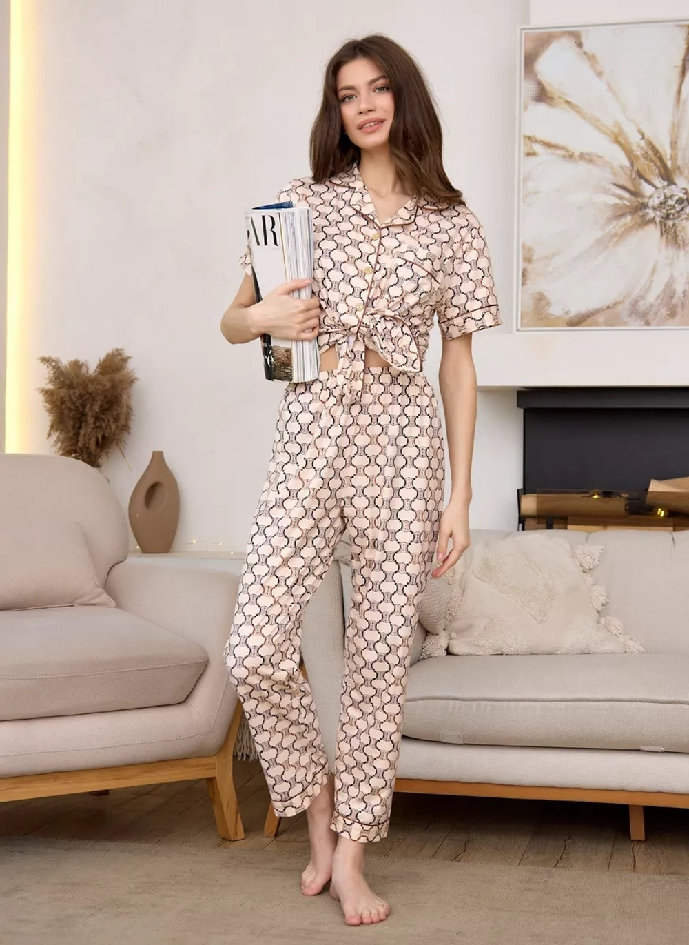 [m]П/ж штаны+рубашка к/р В8501