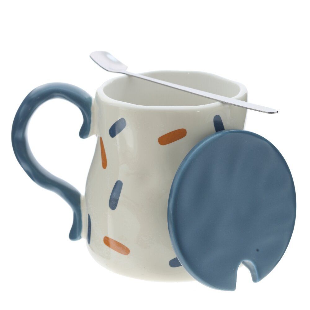 GAEM Кружка с крышкой и ложкой, 400 мл, L14 W10 H10 см, 4в.