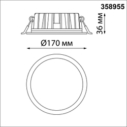 358955 SPOT NT22 444 белый Встраиваемый светодиодный светильник с переключателем цветовой температуры IP20 LED 3000К\4000К\6000К 20W 220V LANTE
