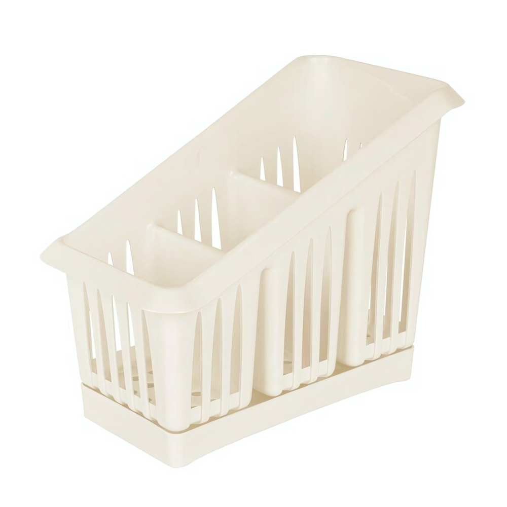 Сушилка для столовых приборов Plast Team 3х-секционная 200х120х160 мм молочный туман