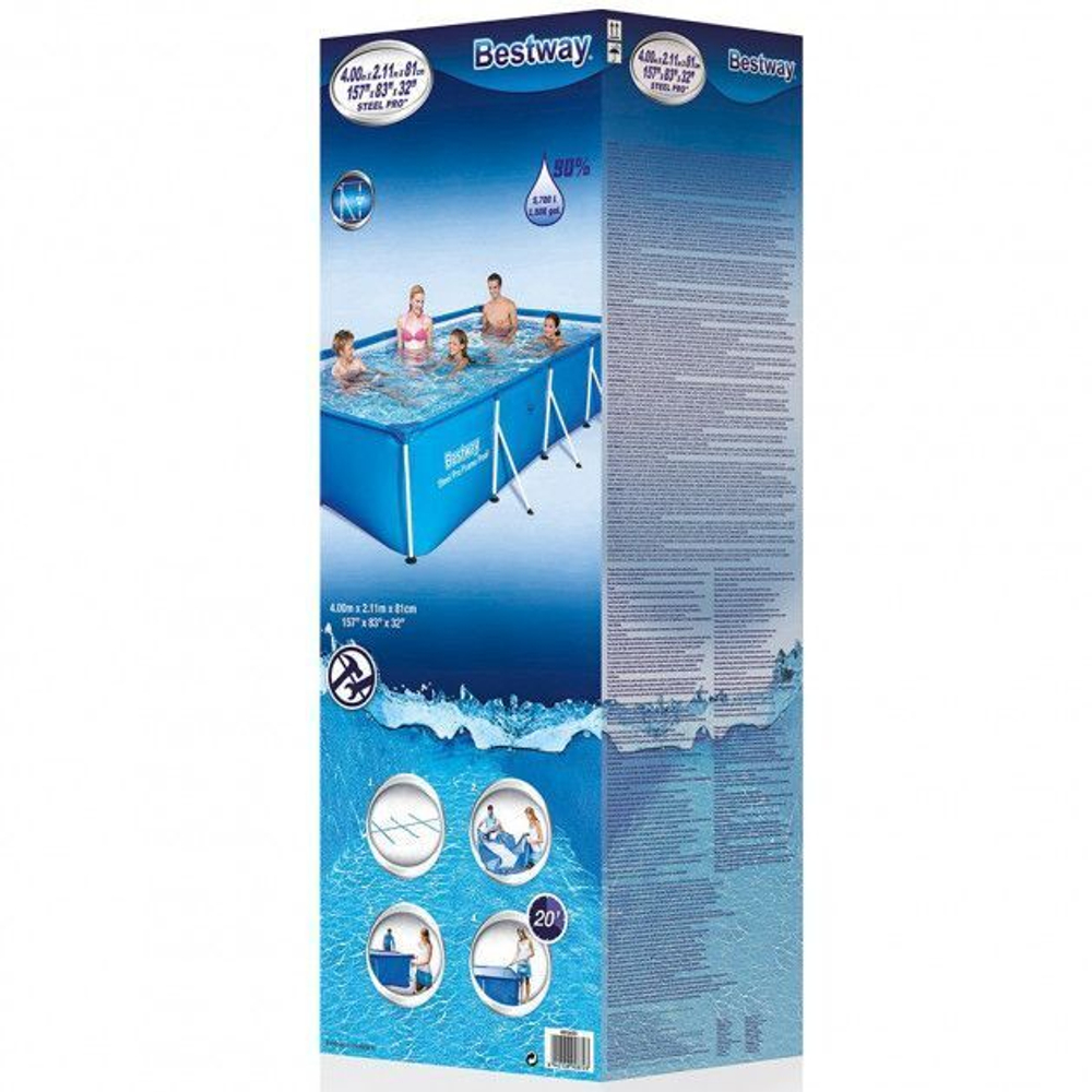 Каркасный бассейн Bestway Steel Pro 56405 (400х211х81)