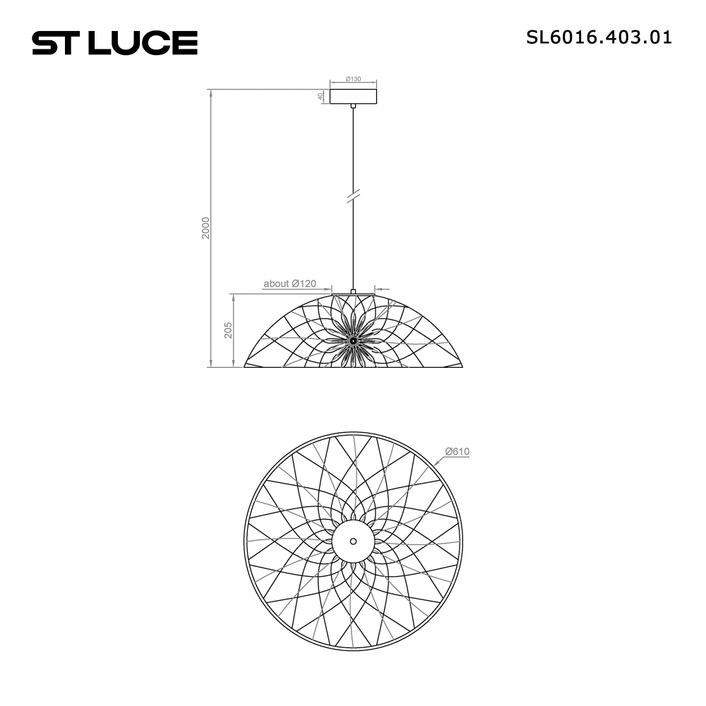 SL6016.403.01 Светильник подвесной ST-Luce Черный/Черный LED 1*20W 3000K