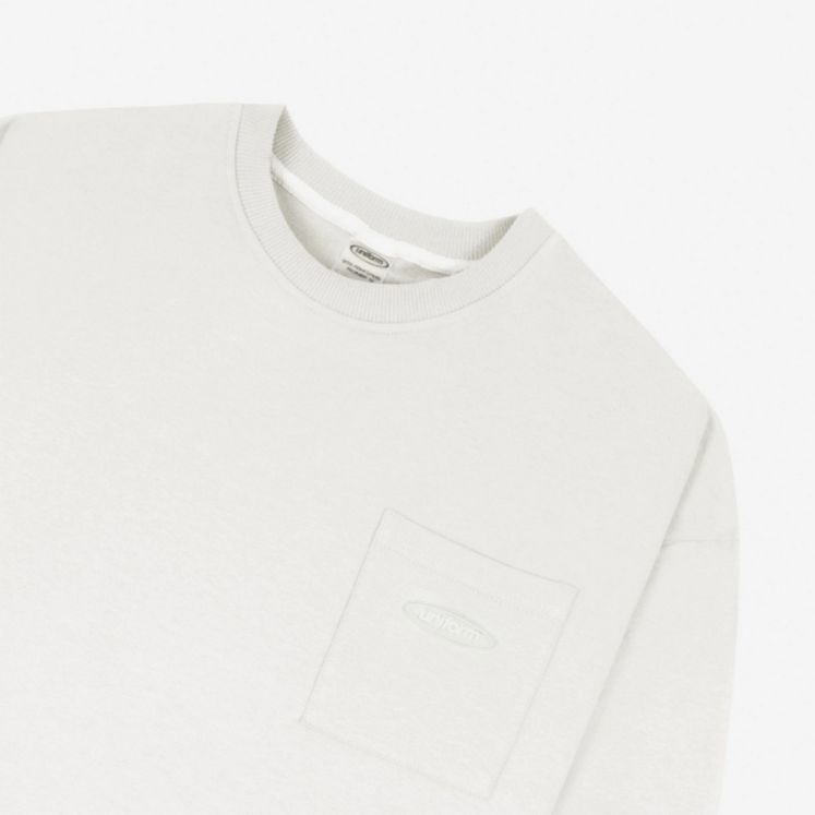 Лонгслив UNIFORM Relaxed Pocket, молочный