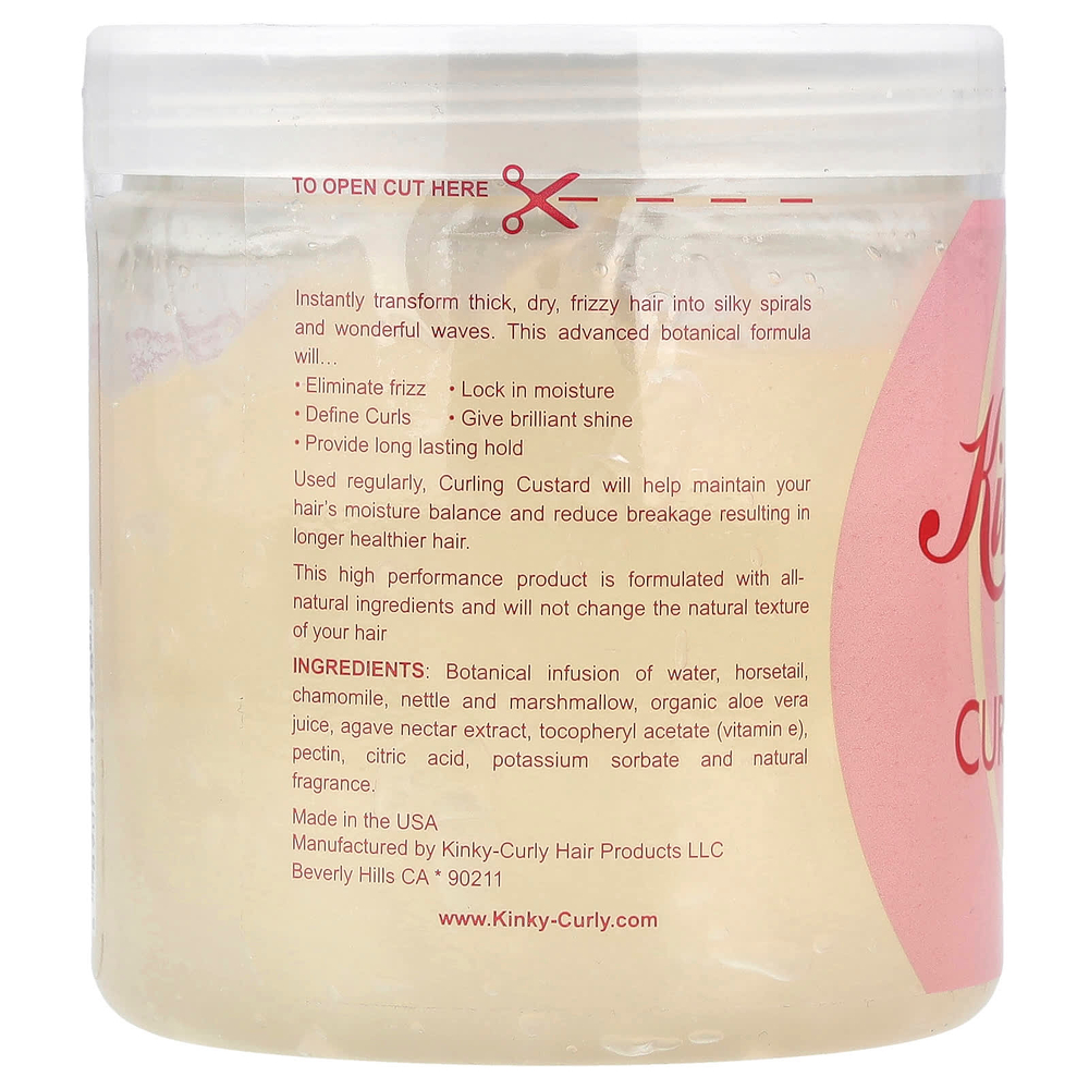 Kinky-Curly, Original Curling Custard™, растительный гель для укладки волос, 226 г (8 унций)