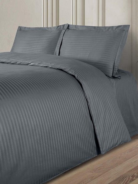 Сатин страйп серый