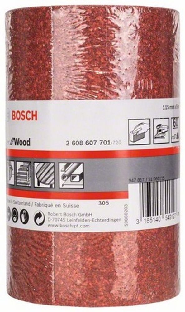 Шлифрулон BOSCH 5М 115мм K60 B.f.Wood