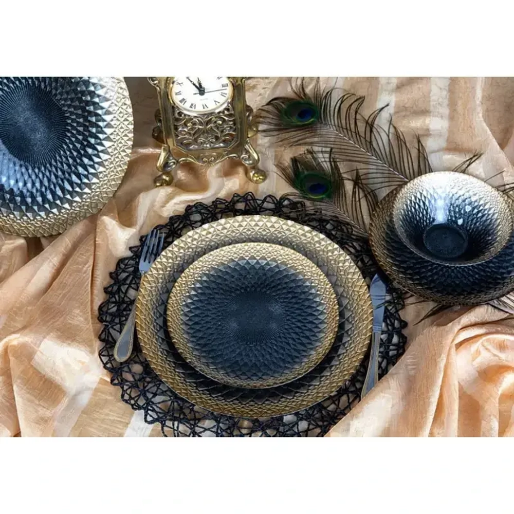 Тарелка 32см «Барокко блэк»